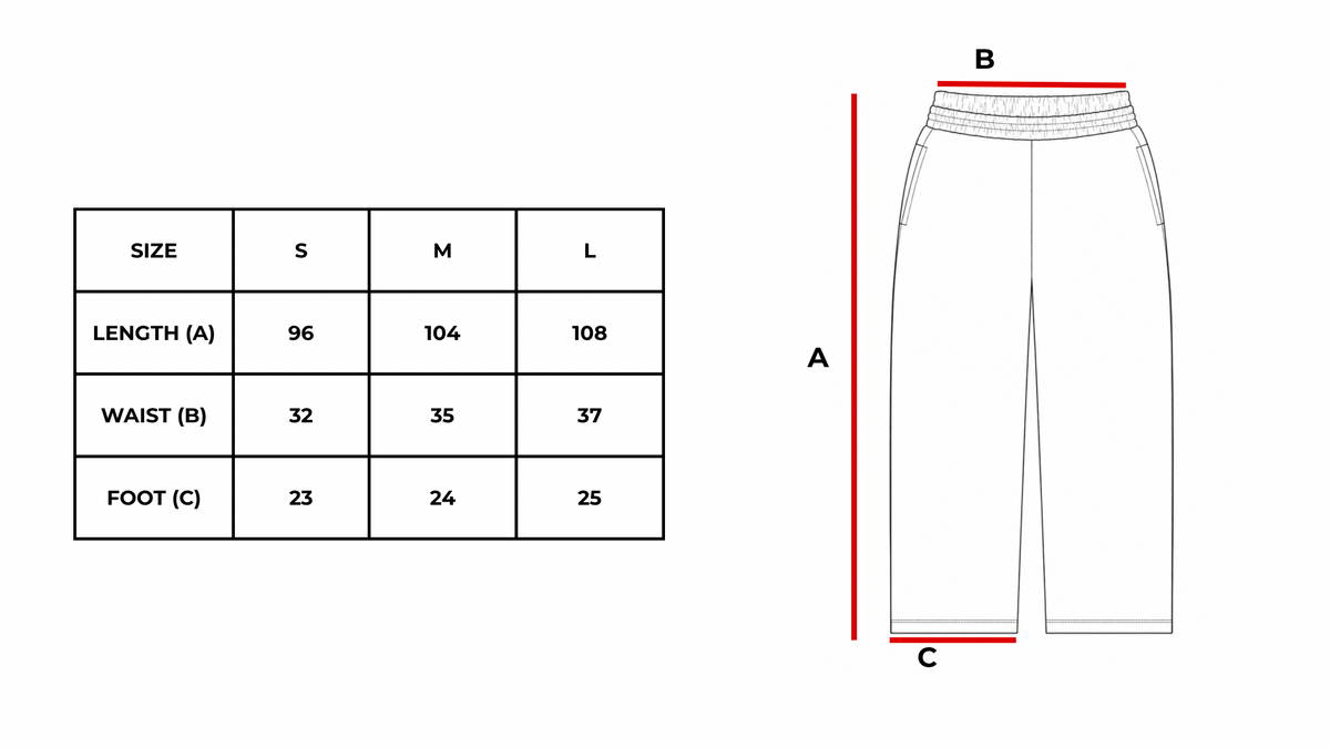 DOUBLE WAIST CAMO PANTS size guide