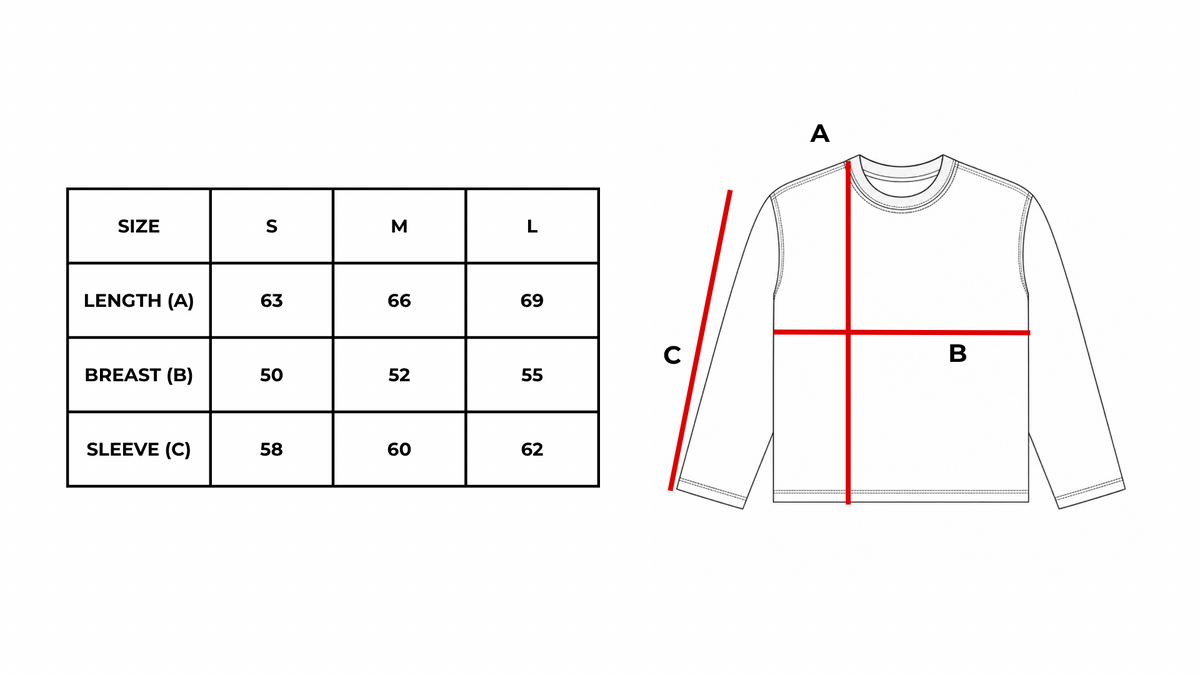FLIGHT 88 LONGSLEEVE size guide